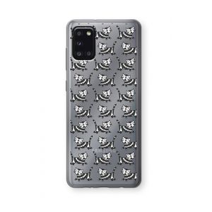Zwarte poes: Samsung Galaxy A31 Transparant Hoesje