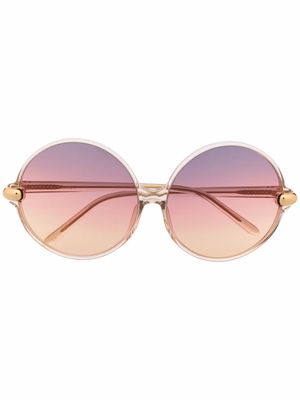 Linda Farrow lunettes de soleil à monture ronde - Tons neutres