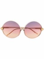 Linda Farrow lunettes de soleil à monture ronde - Tons neutres