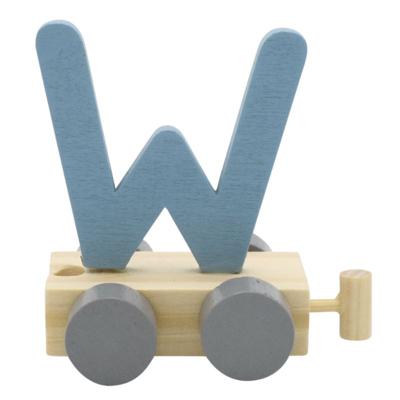 JeP kids houten treinletter W-blauw