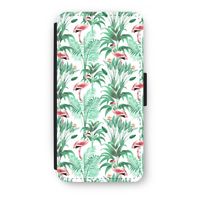 Flamingo bladeren: iPhone 8 Plus Flip Hoesje