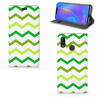 Huawei P Smart Plus Hoesje met Magneet Zigzag Groen - thumbnail