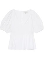 Sea blouse en broderie anglaise à manches bouffantes - Blanc