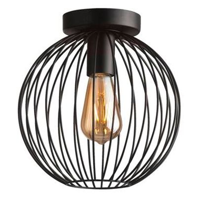Plafondlamp Xavier - zwart - 25,5xØ25 cm - Leen Bakker
