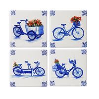 HEINEN - Delfts Blauw - Onderzetters Fiets Set/4 - thumbnail