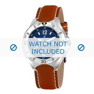 Calypso horlogeband K5154-5 Leder Cognac 21mm + wit stiksel