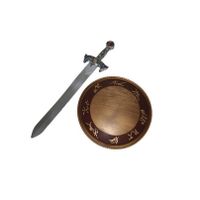 Verkleed speelgoed wapens set Middeleeuws/ridder/vikingen zwaard 58 cm en schild 32 cm   - - thumbnail