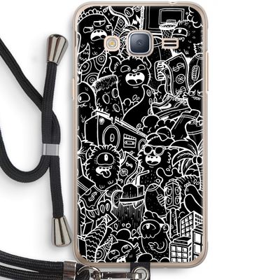Vexx Black City : Samsung Galaxy J3 (2016) Transparant Hoesje met koord