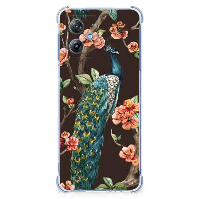 Motorola Moto G54 Case Anti-shock Pauw met Bloemen Motorola Moto G54 Case Anti-shock Pauw met Bloemen
