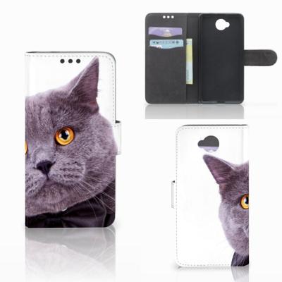 Microsoft Lumia 650 | Telefoonhoesje | Met pasjeshouder | Kat