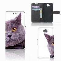 Microsoft Lumia 650 | Telefoonhoesje | Met pasjeshouder | Kat