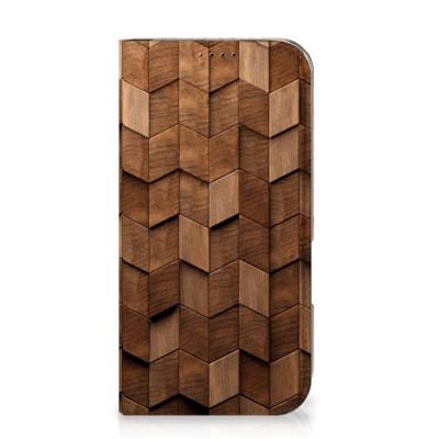 Book Wallet Case voor iPhone 16 Wooden Cubes