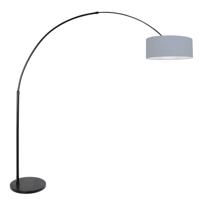 Steinhauer BooglampSparkled light zwart met lichtblauwe kap - 3929ZW