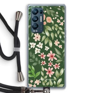 Botanical green sweet flower heaven: Oppo Find X3 Neo Transparant Hoesje met koord