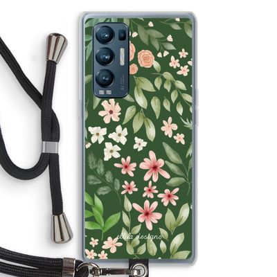 Botanical green sweet flower heaven: Oppo Find X3 Neo Transparant Hoesje met koord