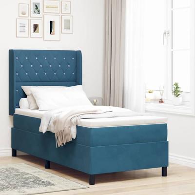 Boxspring bed met hoofdeinde Blauw 100 x 200 cm Fluweel
