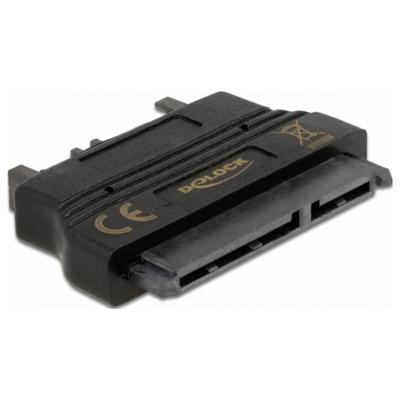 Delock Adapter Schijf [1x Slimline SATA-stekker 7+6-polig - 1x SATA-combi-bus 15+7-polig] Zwart