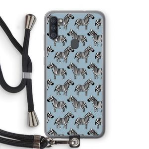 Zebra: Samsung Galaxy A11 Transparant Hoesje met koord