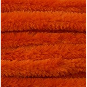 50x Oranje chenille draad 14 mm x 50 cm