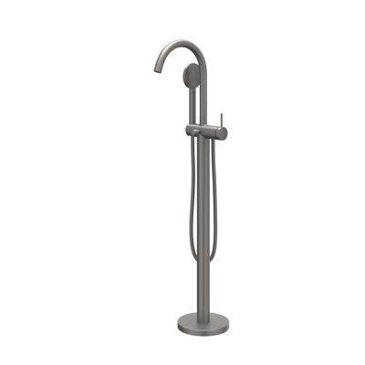 Badmengkraan IVY Bond Vrijstaand Met Draaibare Uitloop Slang 150 cm En Satin Handdouche Geborsteld Metal Black PVD