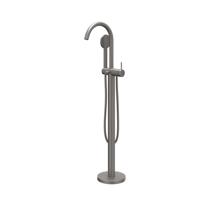 Badmengkraan IVY Bond Vrijstaand Met Draaibare Uitloop Slang 150 cm En Satin Handdouche Geborsteld Metal Black PVD