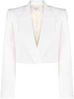 Alexander McQueen blazer crop à simple boutonnage - Blanc