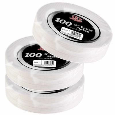 Feestbordjes/gebaksbordjes karton - 300x - wit - rond - papieren bordjes