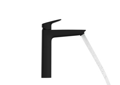 Hansgrohe Logis ééngreeps wastafelmengkraan 190 met PopUp trekwaste, mat zwart
