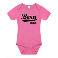 Born in 2025 cadeau baby rompertje roze meisjes - thumbnail