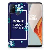 OnePlus Nord N100 Silicone-hoesje Flowers Blue DTMP - thumbnail