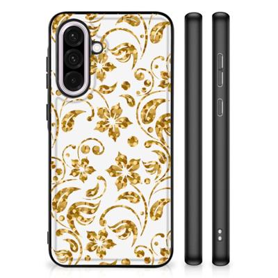 Samsung Galaxy A56 Bloemen Hoesje Gouden Bloemen