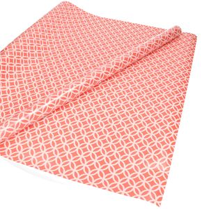 1x Inpakpapier/cadeaupapier roze met wit motief  200 x 70 cm rol   -