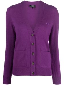 A.P.C. cardigan Louisa en laine - Violet