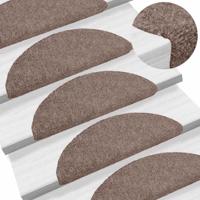 VidaXL Trapmatten zelfklevend 15 stuks 56x17x3 cm lichtbruin halfrond