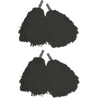 Cheerballs/pompoms - set van 4x - zwart - met franjes en stick handgreep - 25 cm - voor kinderen