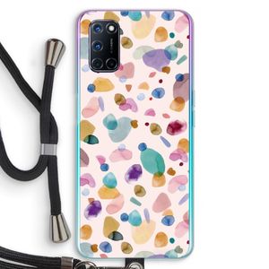 Terrazzo Memphis Pink: Oppo A92 Transparant Hoesje met koord