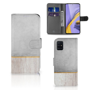 Samsung Galaxy A51 Book Style Case Wood Concrete