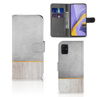 Samsung Galaxy A51 Book Style Case Wood Concrete