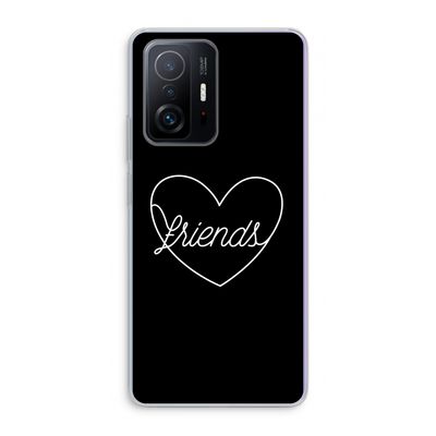 Friends heart black: Xiaomi 11T Transparant Hoesje