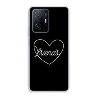 Friends heart black: Xiaomi 11T Transparant Hoesje