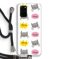 Meow: Samsung Galaxy S20 Plus Transparant Hoesje met koord