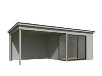 Blokhut Julia 295x295 Aanbouw Platinum Grey - Outdoor life