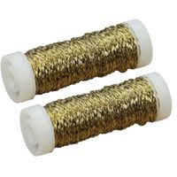 Wikkeldraad - 2x rolletjes - goud - 25 gram - bouillon effect - metaal draad - hobby binddraad - thumbnail