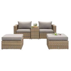 Loungeset Pescara - taupe - 5-delig - Leen Bakker