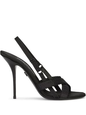 Dolce & Gabbana sandales compensées à brides croisées 105 mm - Noir
