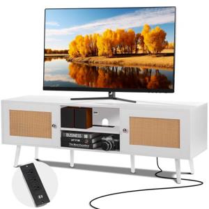 VEVOR rotan TV-meubel 165cm TV boho TV-meubel TV-meubel eiken wit