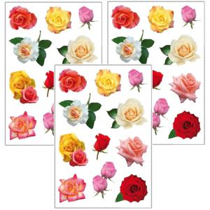 99x Gekleurde rozen bloemen stickers