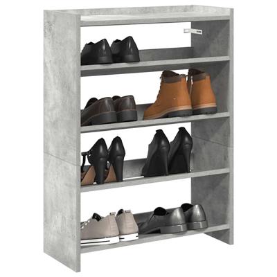 VidaXL Schoenenrek 60x25x81 cm bewerkt hout betongrijs