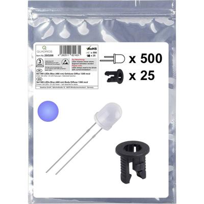 Quadrios 25O208 LED-assortiment Blauw Rond 3 mm 1300 mcd 20 mA 3.0 V Quadrios 25O208 LED-assortiment Blauw Rond 3 mm 1300 mcd 20 mA 3.0 V