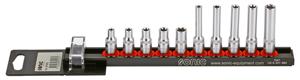 Doppenset 1/4", TX-E 10-dlg. op rail 101002